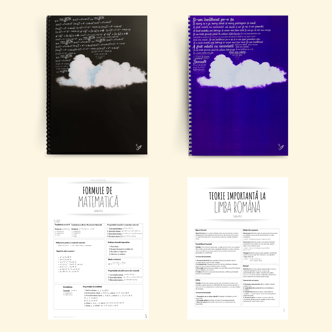 Set 2 Caiete Interactive (Mate și Română) + Formulele complete pentru V - VIII - Izzie Publishing