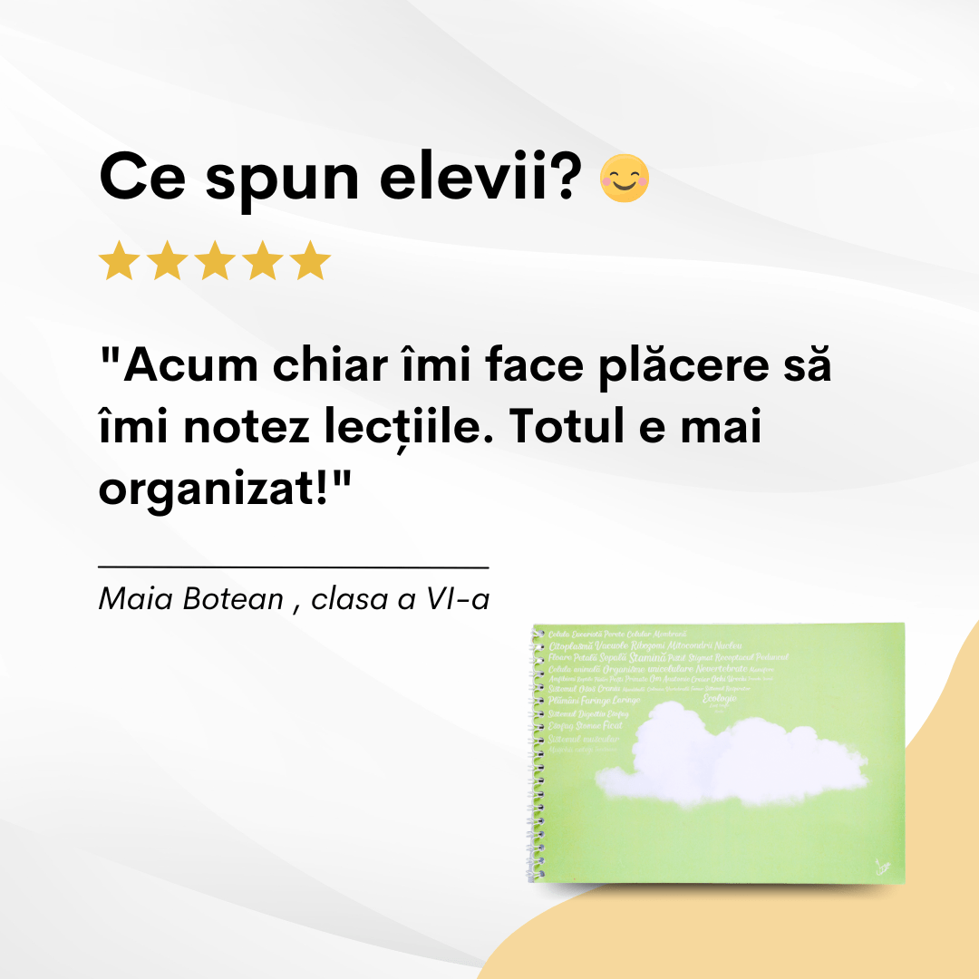 Set 5 Caiete: Mate (cu Formule și Stickere) + Română (cu Teorie și Stickere) + Fizică + Geografie + Biologie - Izzie Publishing