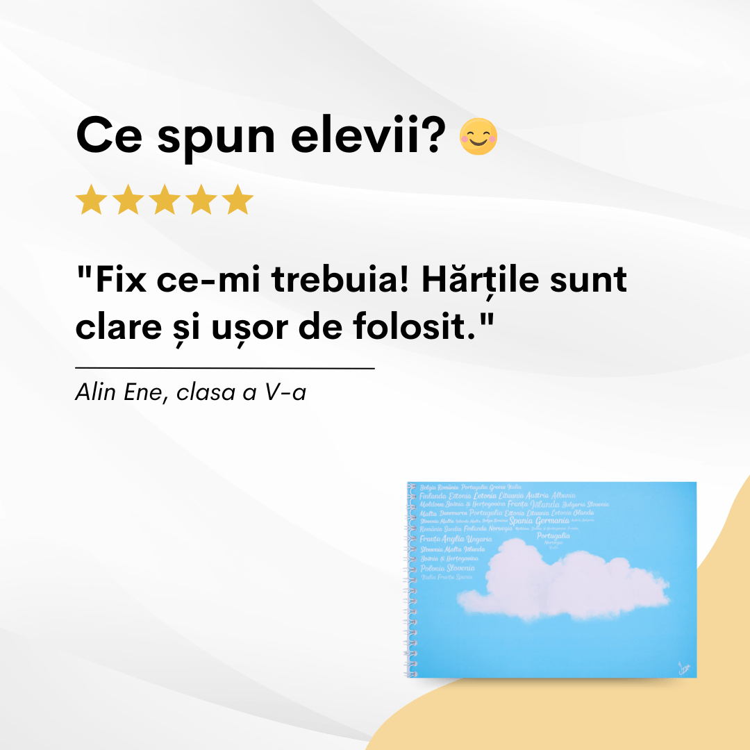 Set 5 Caiete: Mate (cu Formule și Stickere) + Română (cu Teorie și Stickere) + Fizică + Geografie + Biologie - Izzie Publishing