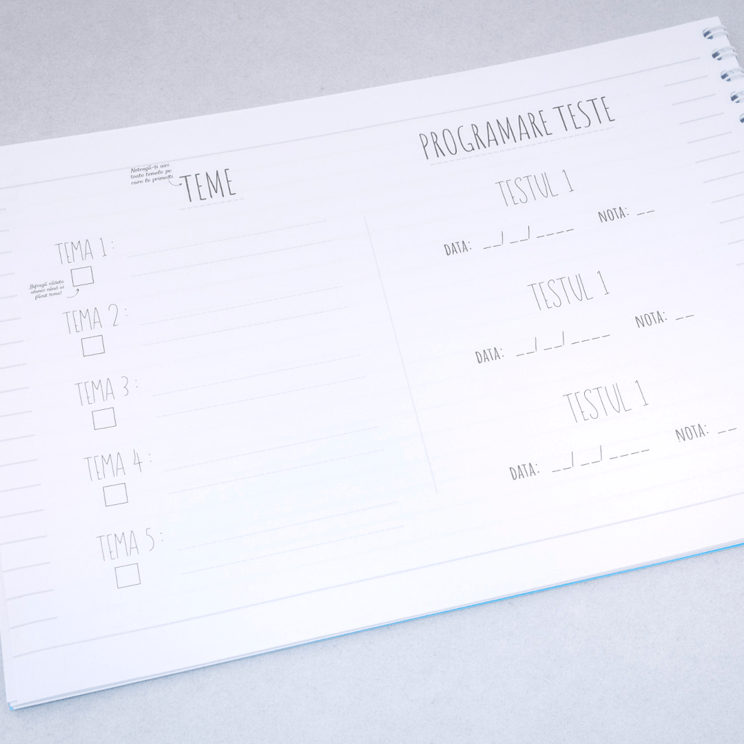 Set 5 Caiete: Mate (cu Formule și Stickere) + Română (cu Teorie și Stickere) + Fizică + Geografie + Biologie - Izzie Publishing