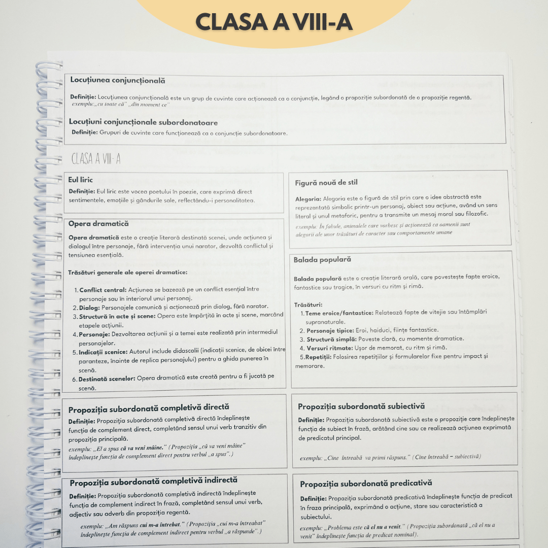 Set 5 Caiete: Mate (cu Formule și Stickere) + Română (cu Teorie și Stickere) + Fizică + Geografie + Biologie - Izzie Publishing