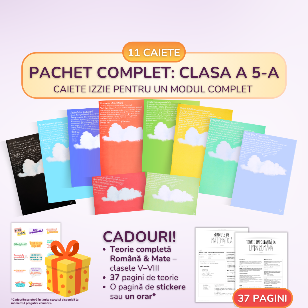 Pachet complet pentru un Modul - 10 Caiete Izzie: Clasa a 5-a, BACK TO SCHOOL 2026