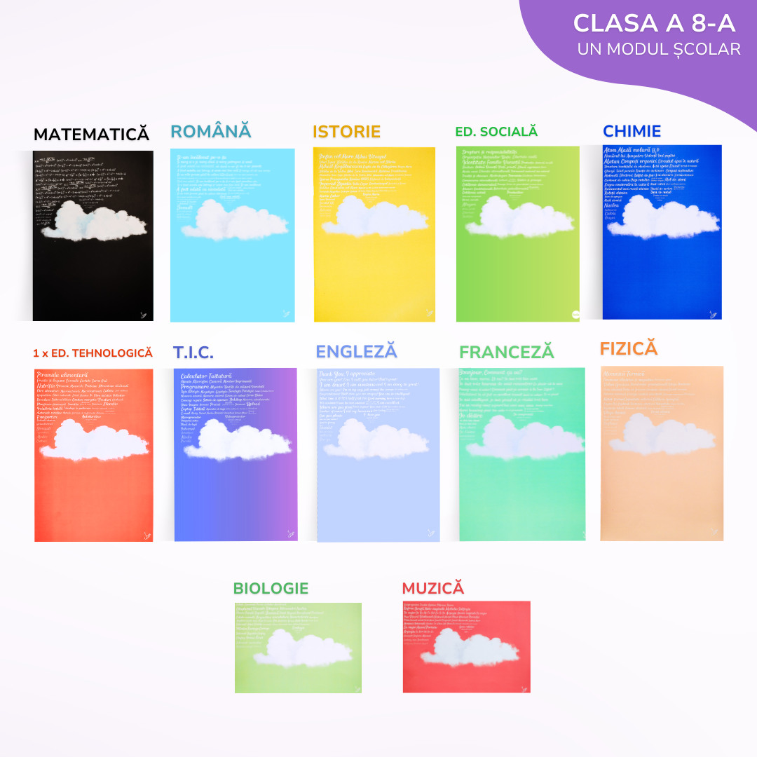 Pachet complet pentru un Modul - 12 Caiete Izzie: Clasa a 8-a, BACK TO SCHOOL 2026