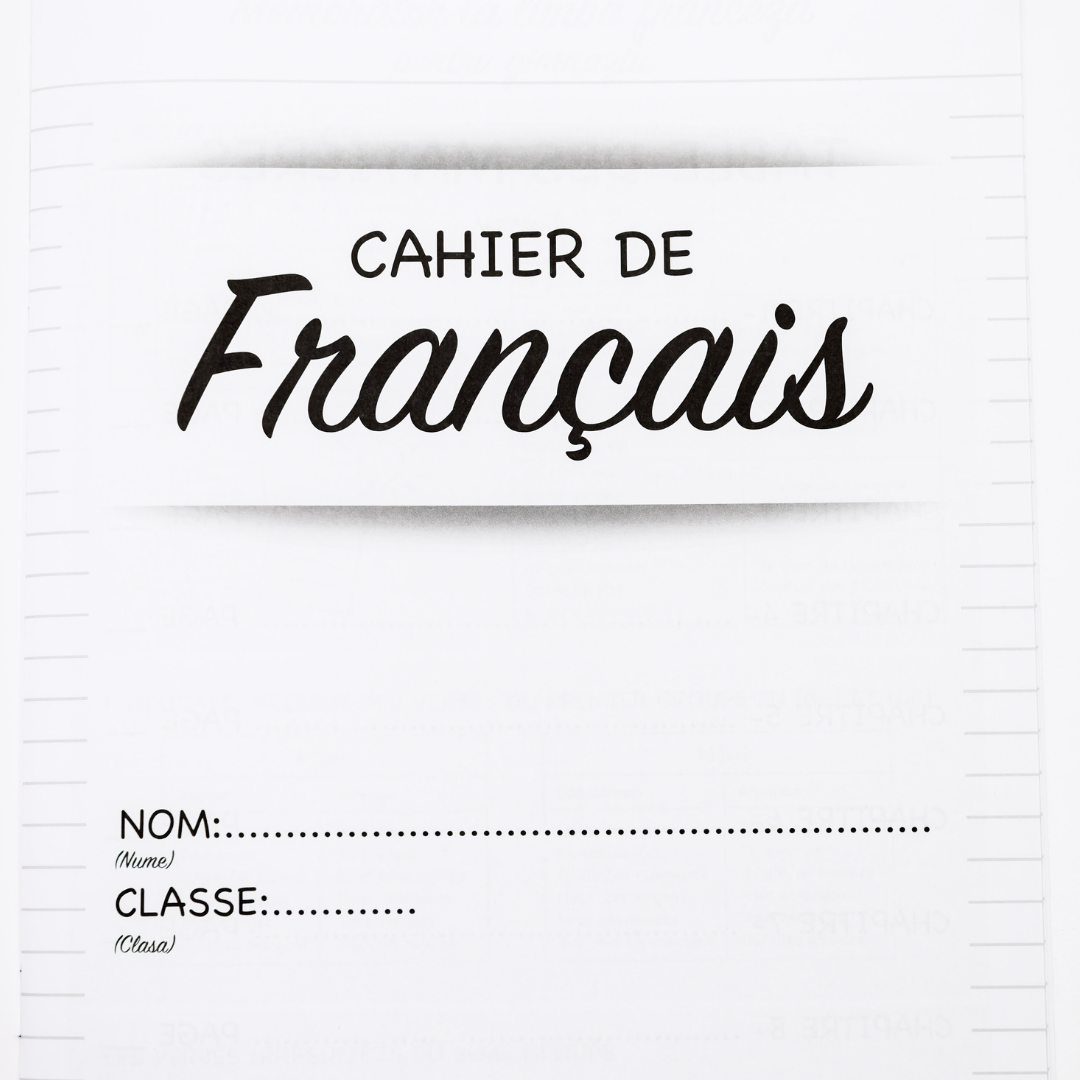 Caiet Izzie de Franceză – prima pagină
