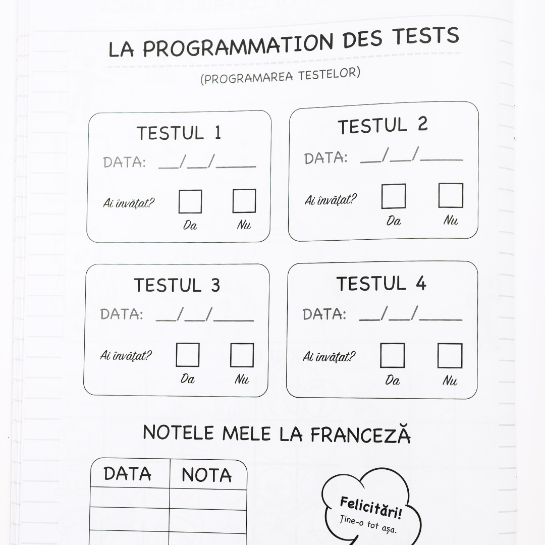 Caiet Izzie de Franceză A4 (cu Timpuri Verbale)