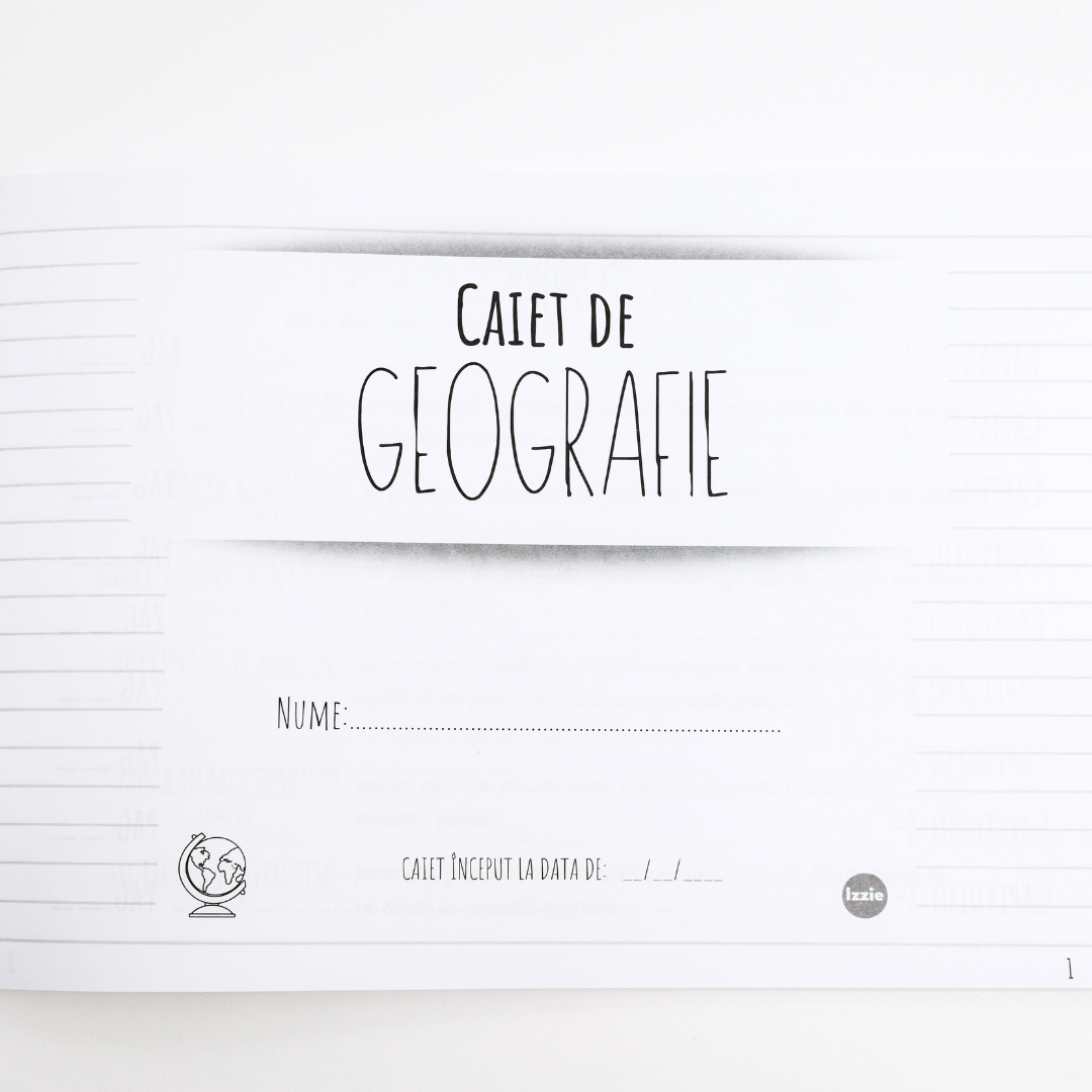 Caiet Izzie de Geografie B5 (cu Hărți) - Capsat