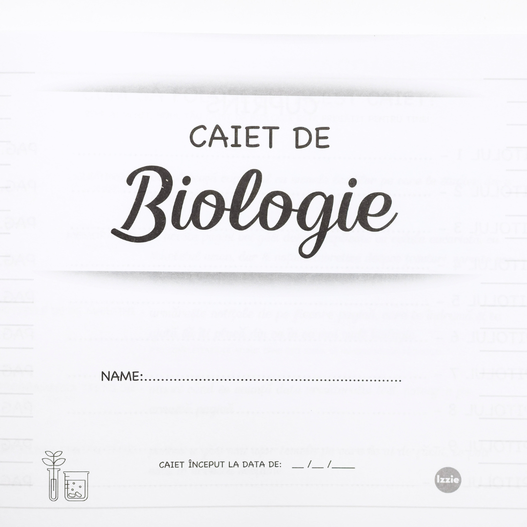 Caiet Izzie de Biologie B5 (cu Teorie) - Capsat