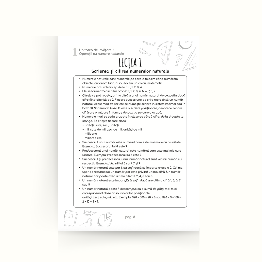 Memorator la Mate: clasa a V-a