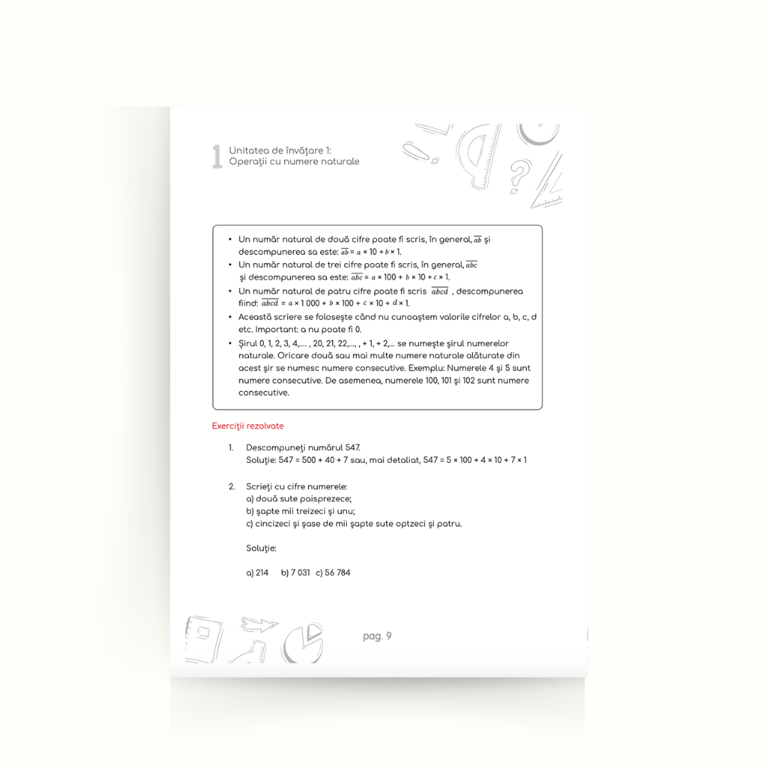 Memorator la Mate: clasa a V-a