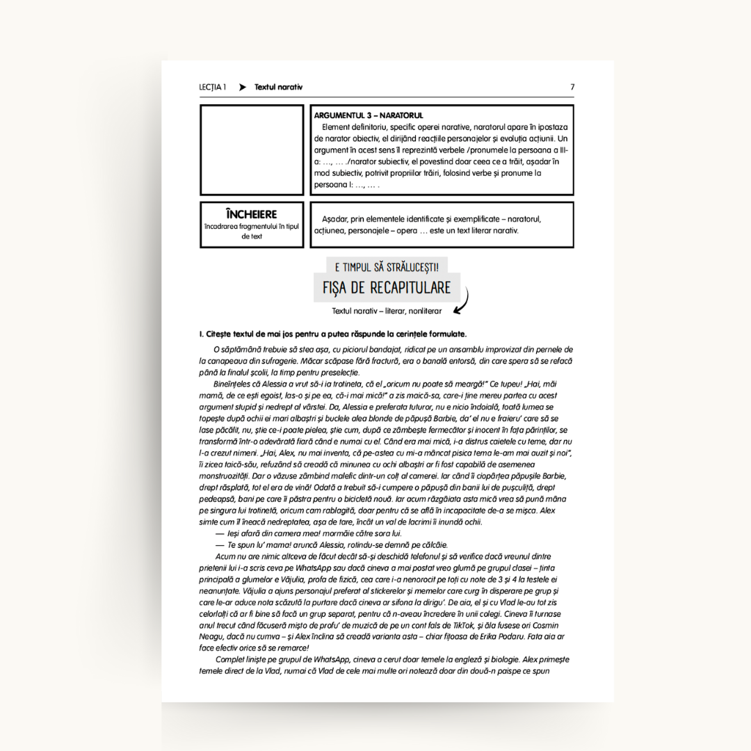 Culegere de Exerciții la Limba și Literatura Română - Evaluarea Națională, clasa a VIII-a