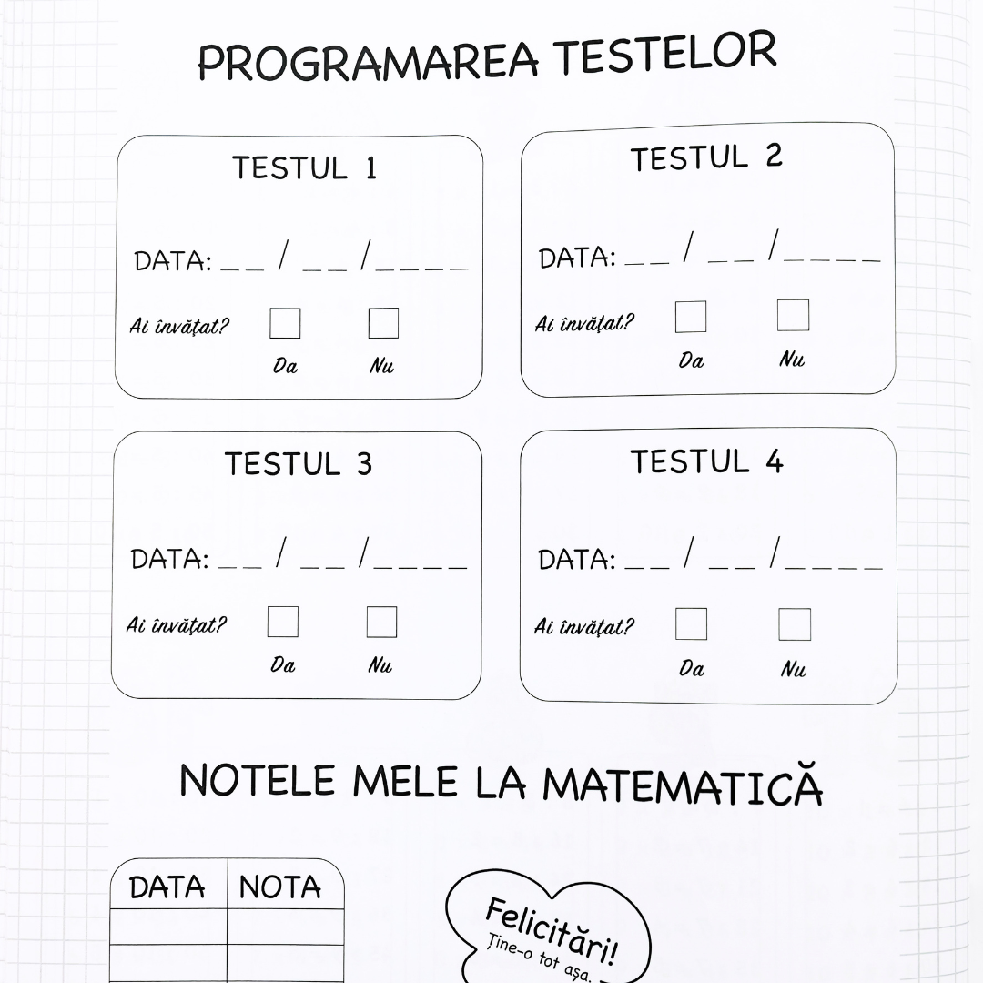 Pachet 4+1 GRATIS, Clasa a IV-a: 2 Caiete de Română, 2 Caiete de Mate + 1 GRATUIT Engleză