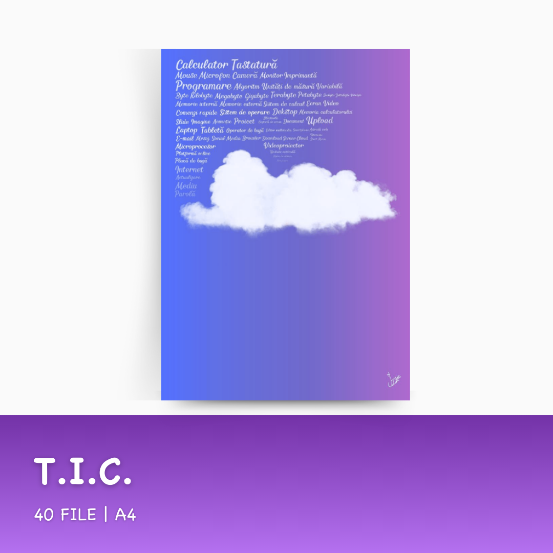 Set de 6 Caiete: Mate, Română, Istorie, Engleză, Franceză, Ed. tehnologică