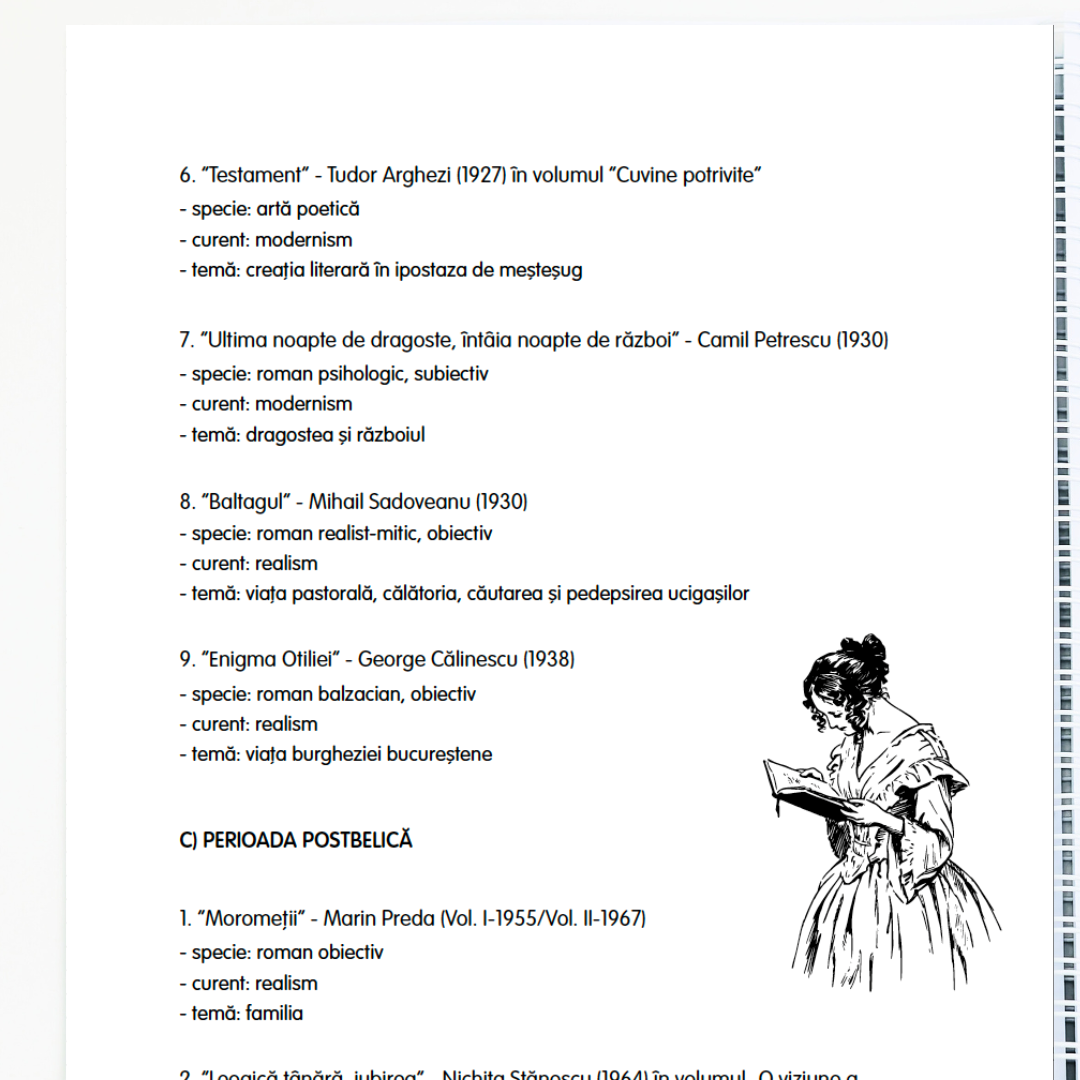 Caiet de Lucru pentru BAC – Limba și Literatura Română (clasa a XII-a)