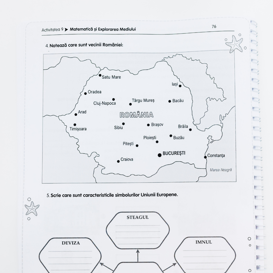 Caiet de Vacantă - vara dintre clasa a IV-a și clasa a V-a: Română, Matematică & Explorarea Mediului -