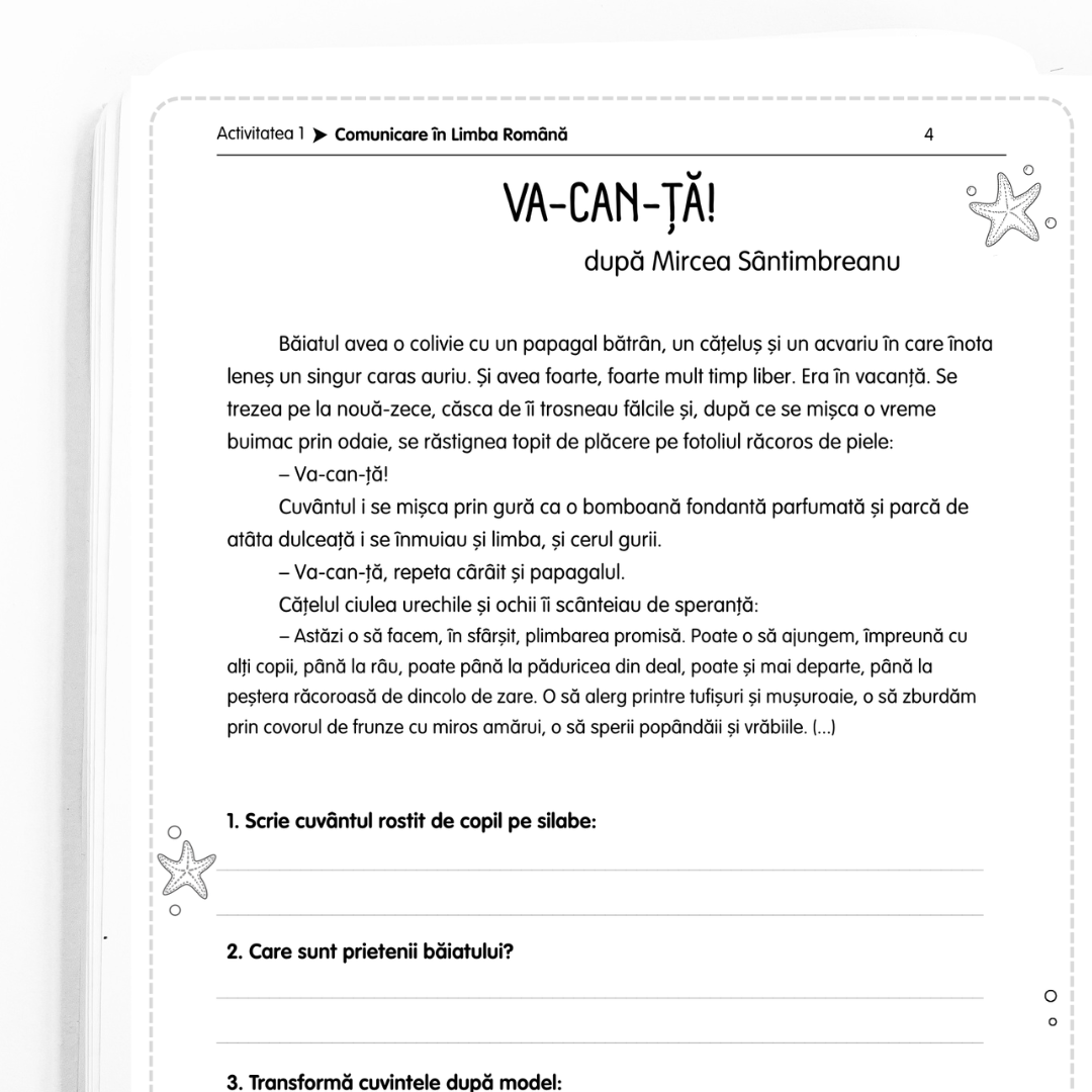 Caiet de Vacanță - vara dintre clasa a II-a și a III-a