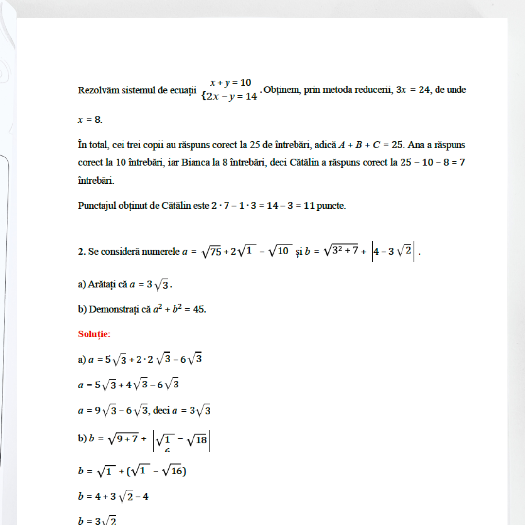 Pachet Pregătire Evaluarea Națională - Română & Matematică