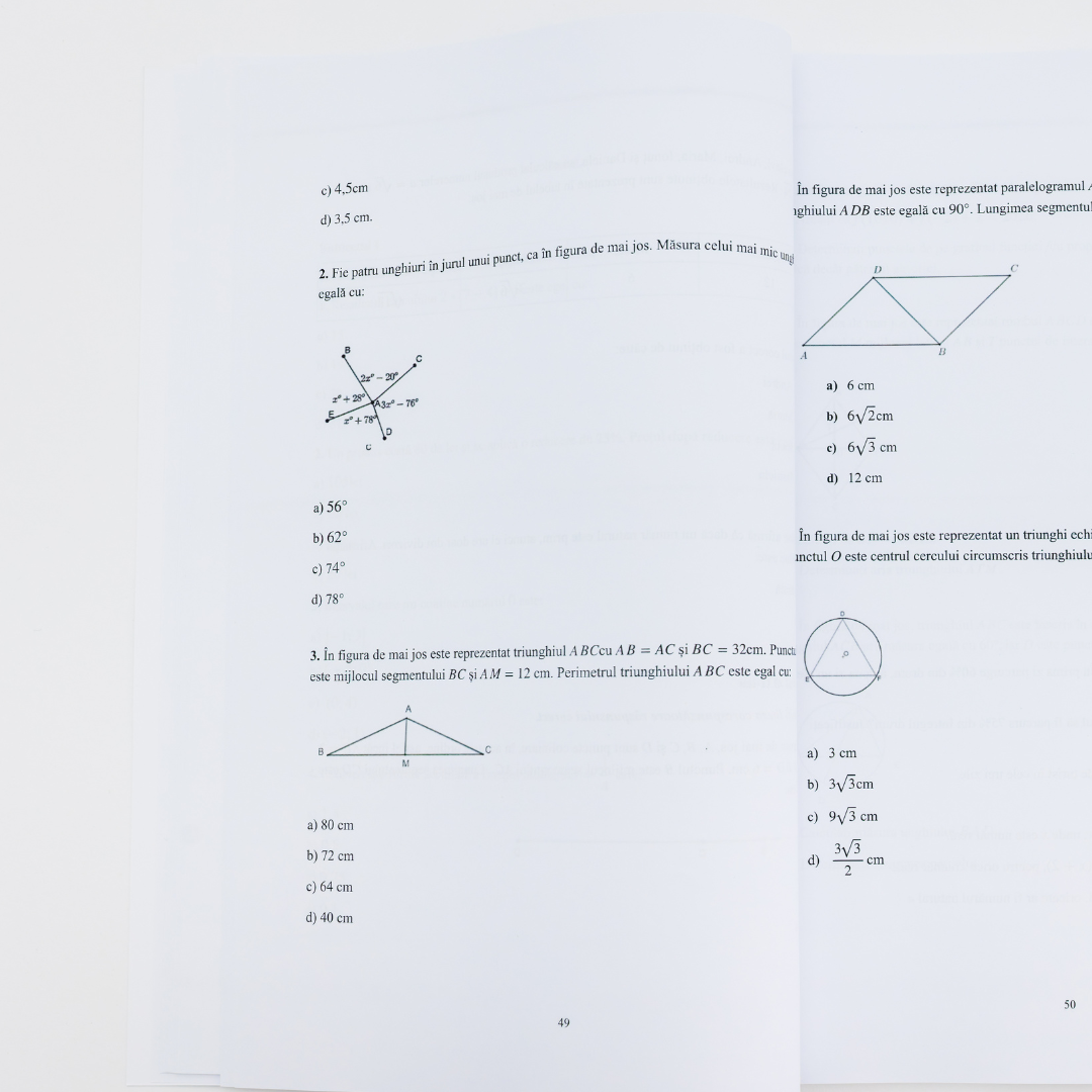 Teste de Antrenament la Matematică pentru Evalurea Națională (20 variante)