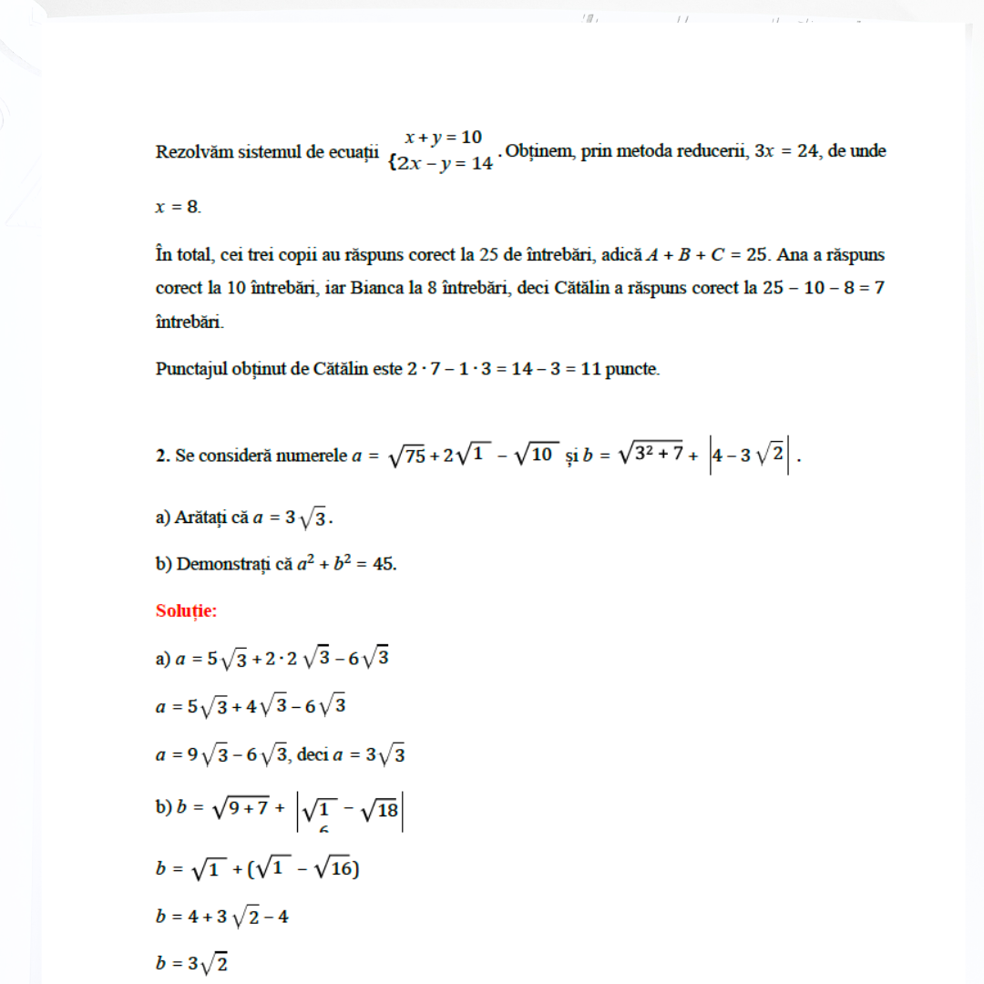 Pachet Pregătire Evaluarea Națională - Română & Matematică