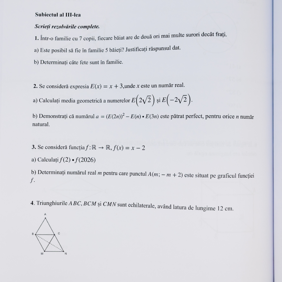 Teste de Antrenament la Matematică pentru Evalurea Națională (20 variante)