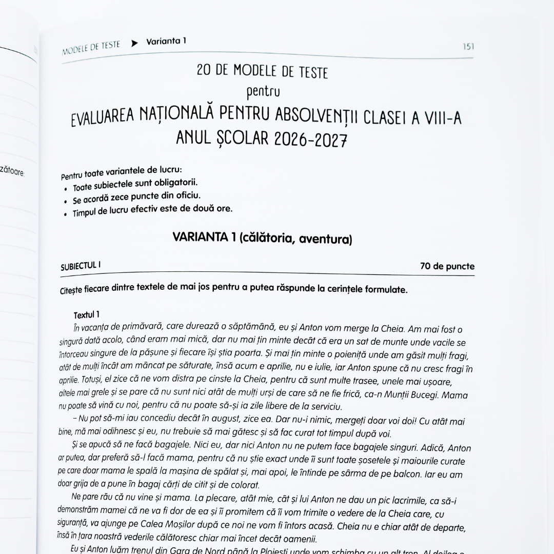 Culegere de Exerciții la Limba și Literatura Română - Evaluarea Națională, clasa a VIII-a