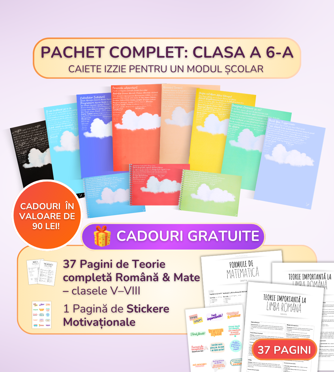 Pachet complet 11 Caiete Izzie: Clasa a 6-a, BACK TO SCHOOL 2026