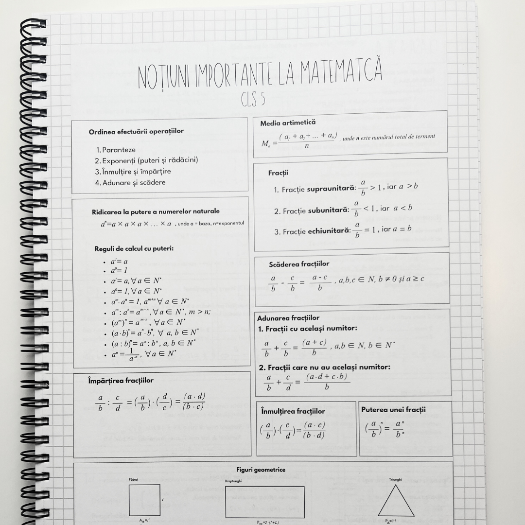 Set 2 Caiete de Mate (cu Formule și Stickere)