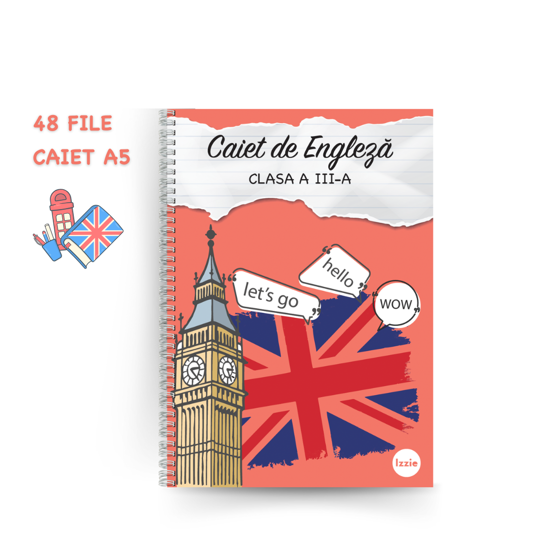 Caiet Izzie de Engleză: clasa a III-a (cu Teorie)