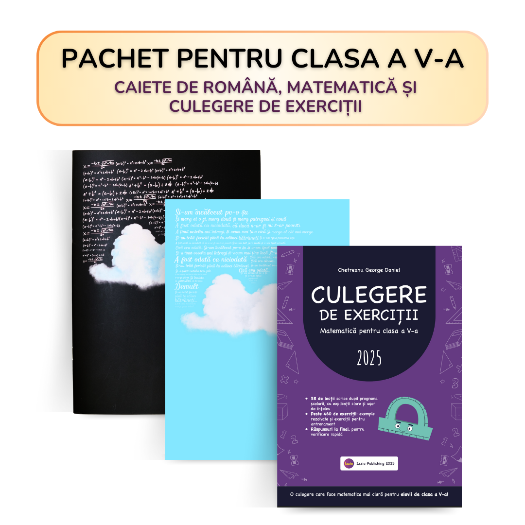 Pachet pentru clasa a V-a: Caiete de Română, Mate și Culegere de Exerciții