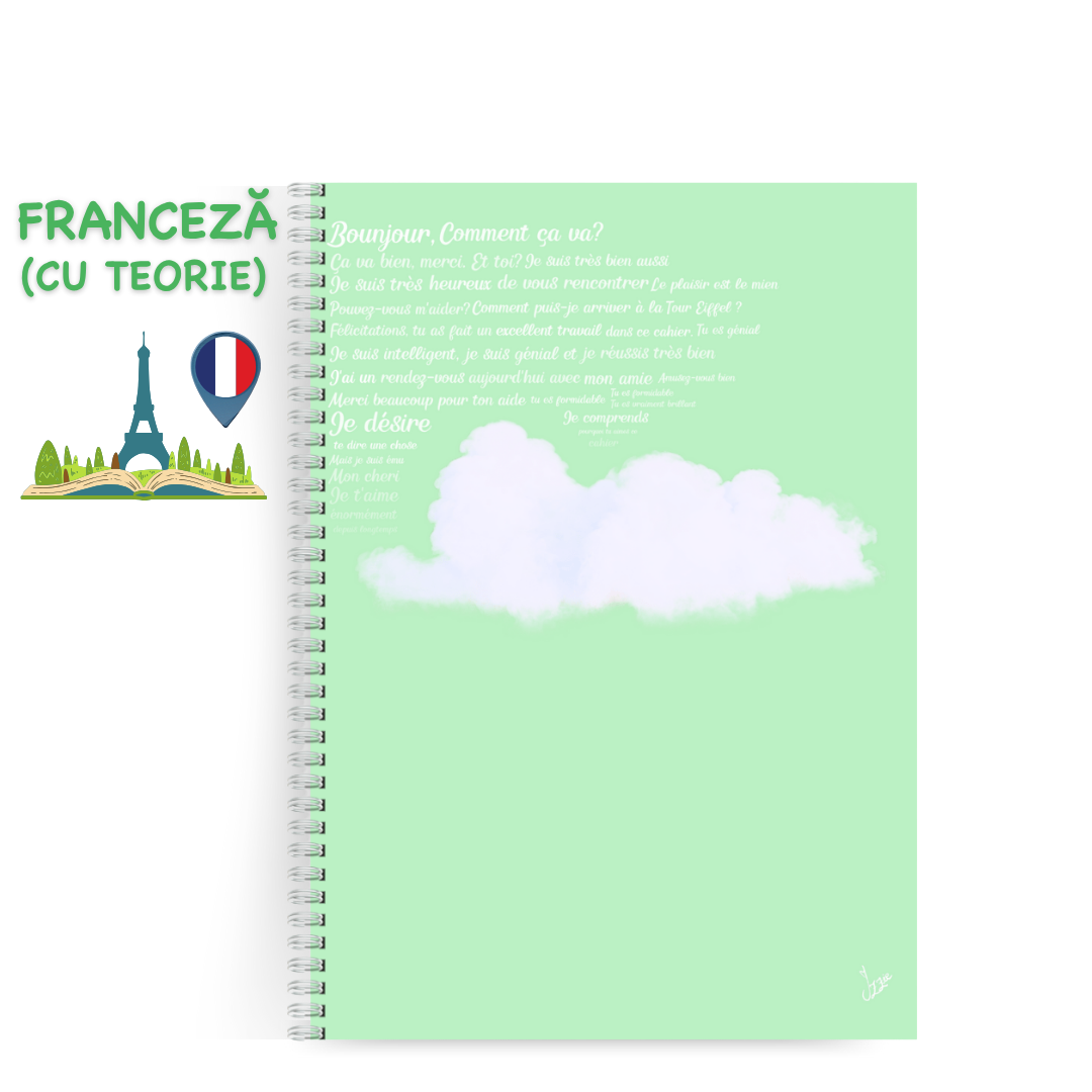 Caiet Interactiv de Franceză A4 (cu Timpuri Verbale)