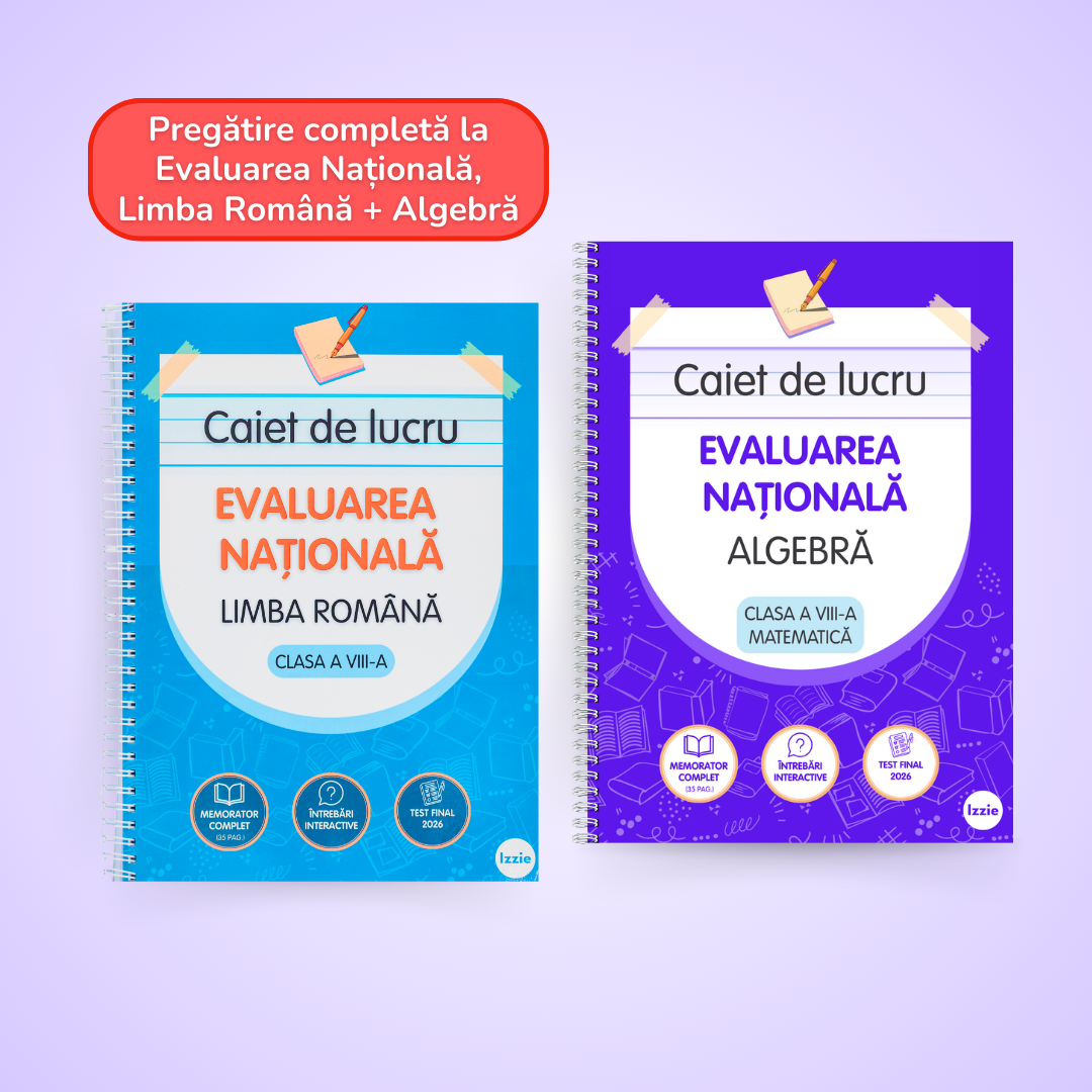 Pachet Pregătire Evaluarea Națioanlă: Limba Română + Algebră