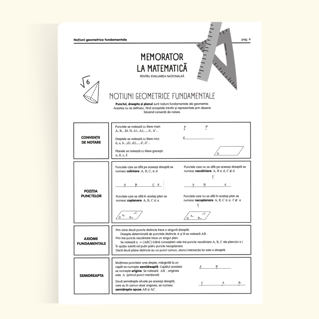 Produs digital: Geometrie pentru Evaluarea Națională - Memorator Clar și Structurat