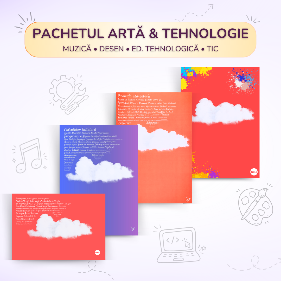 Pachetul Artă & Tehnologie: Muzică, Desen, Ed. Tehnologică, T.I.C.