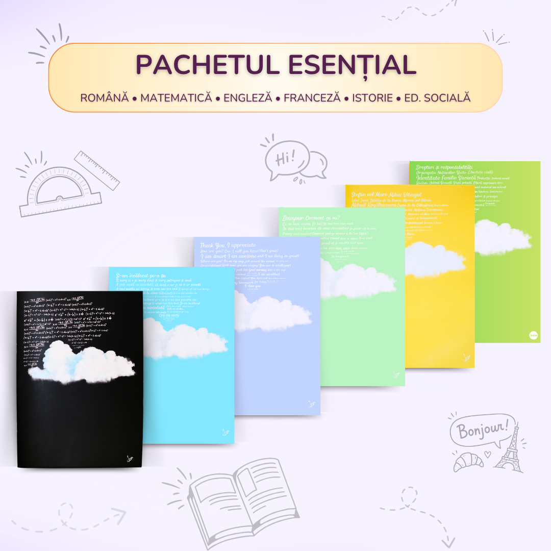 Pachetul Esential: Matematică, Română, Engleză, Franceză, Istorie, Ed. Socială