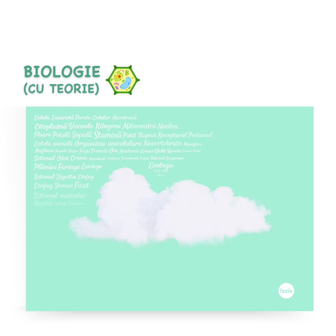 Caiet Izzie de Biologie B5 cu Teorie