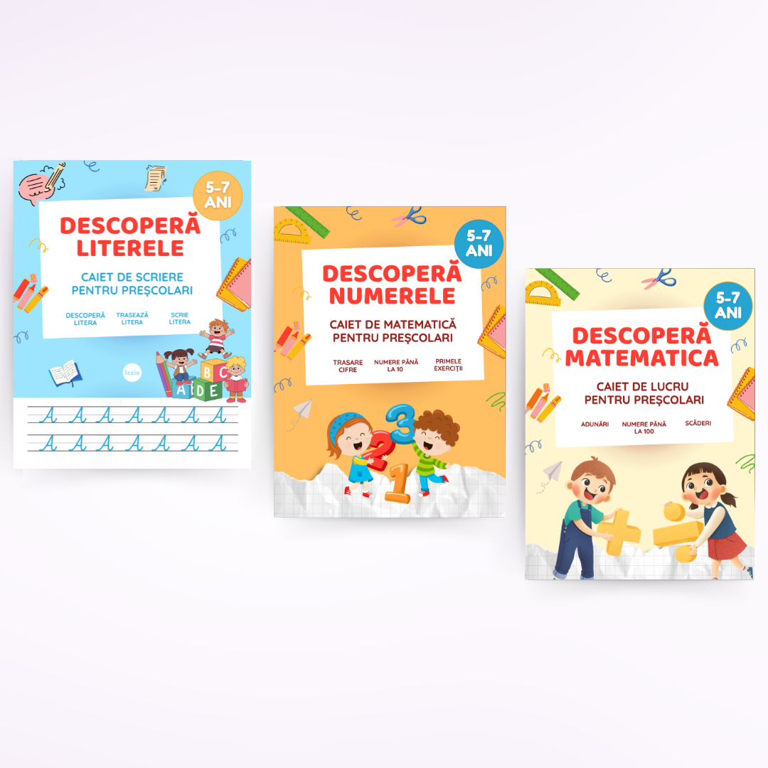 Pachet complet: Descoperă Literele + Numerele + Matematica (5-7 ani)