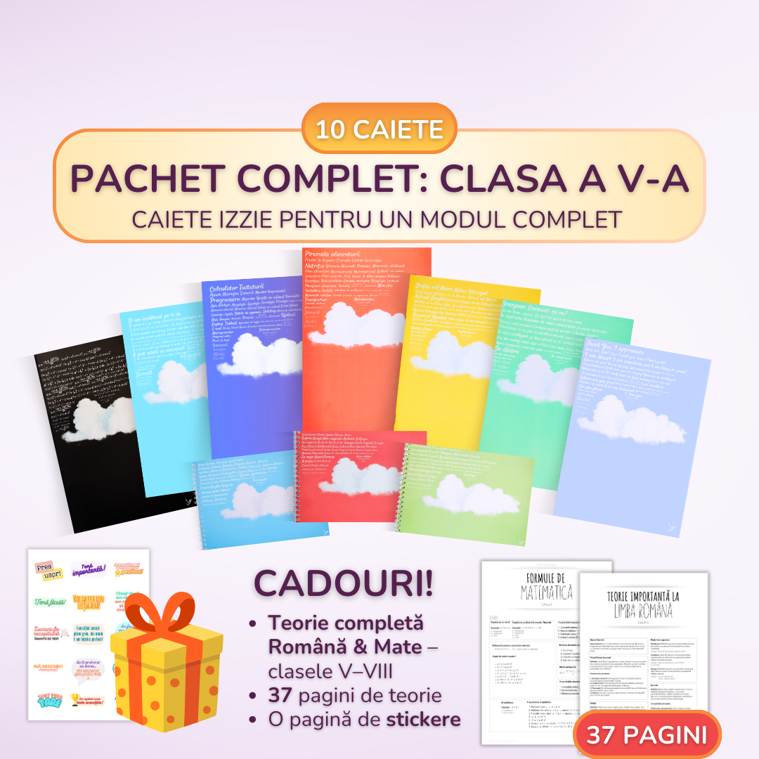 Pachet complet 10 Caiete Izzie: Clasa a V-a