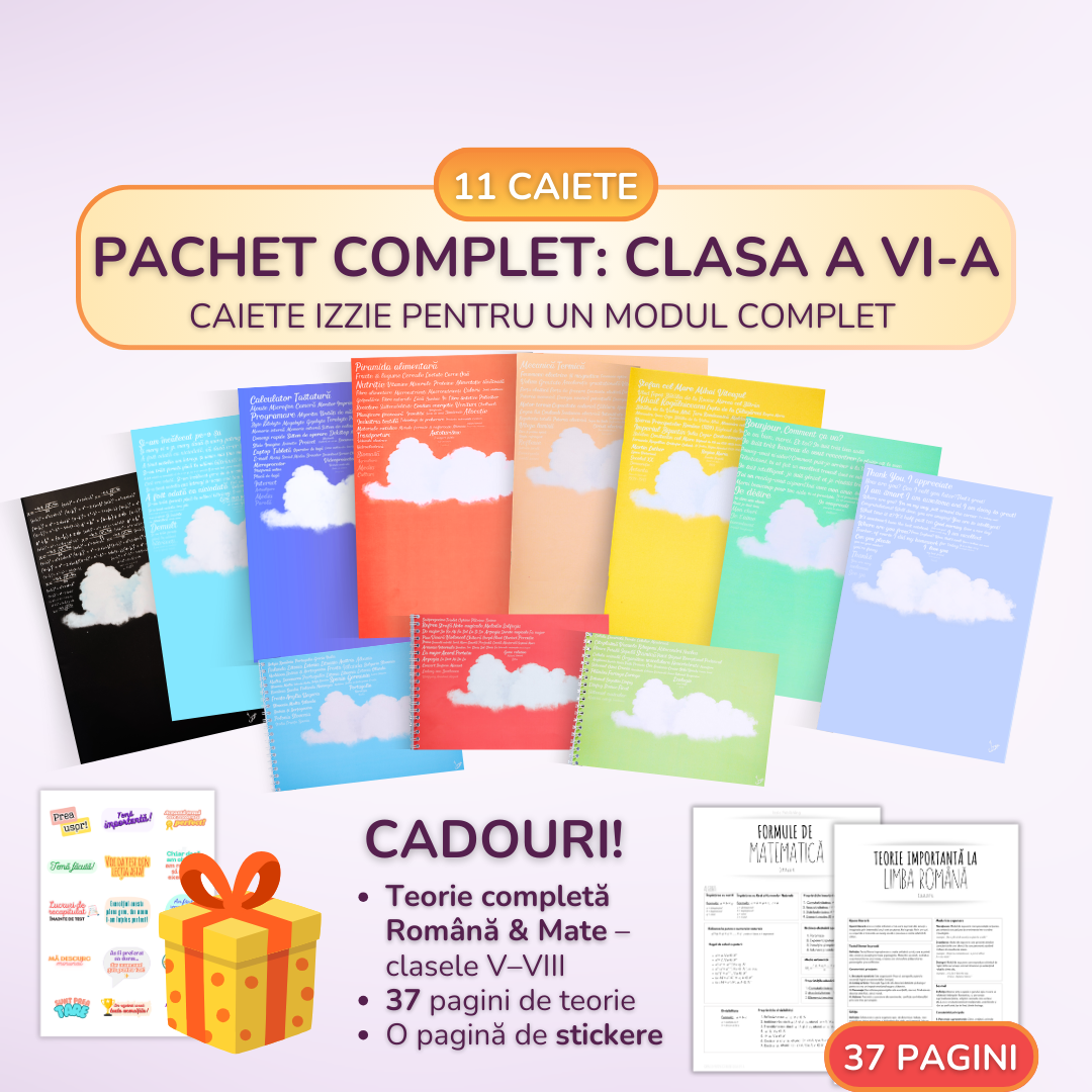Pachet complet 11 Caiete Izzie: Clasa a VI-a