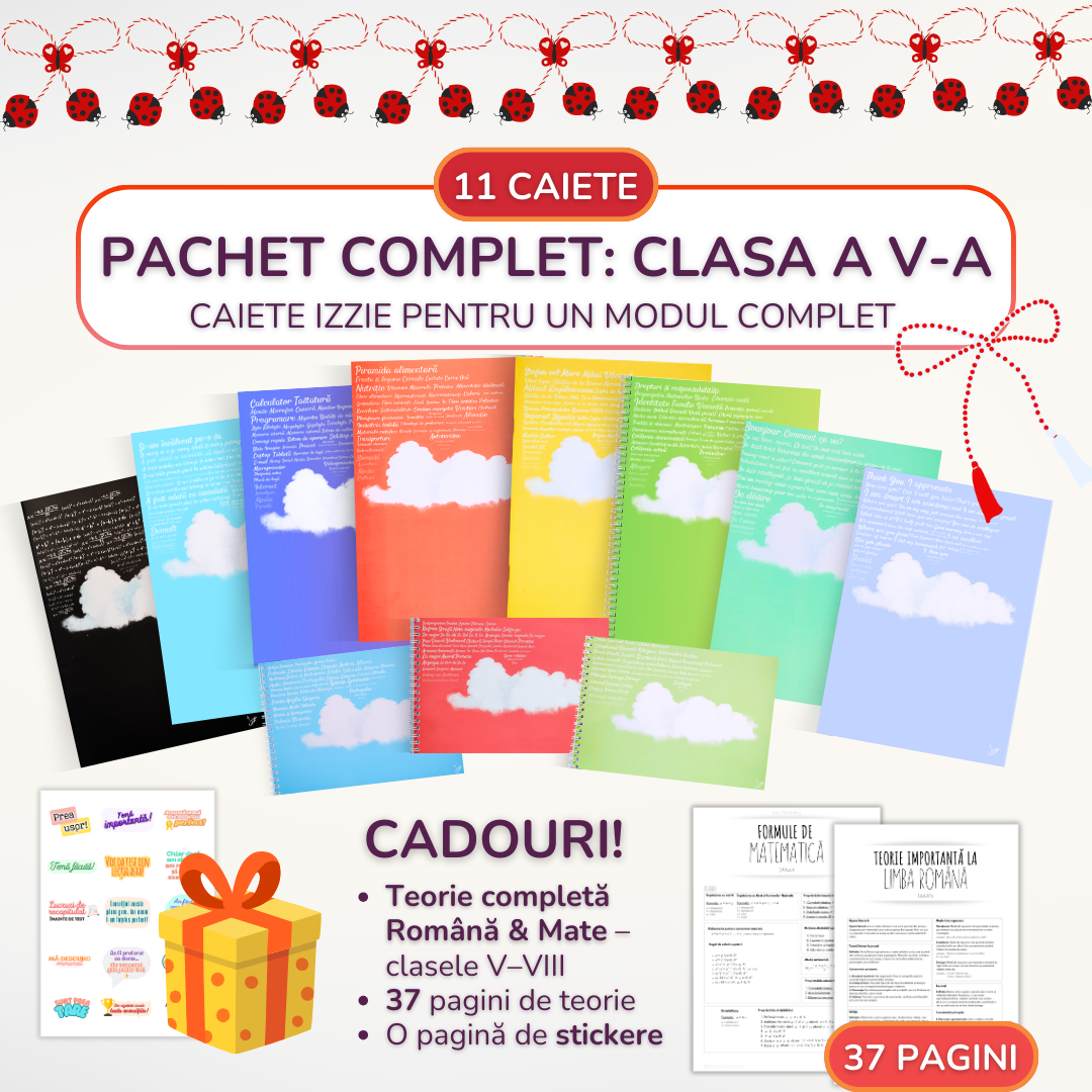 Pachet complet 11 Caiete Izzie: Clasa a V-a, Modulul 4