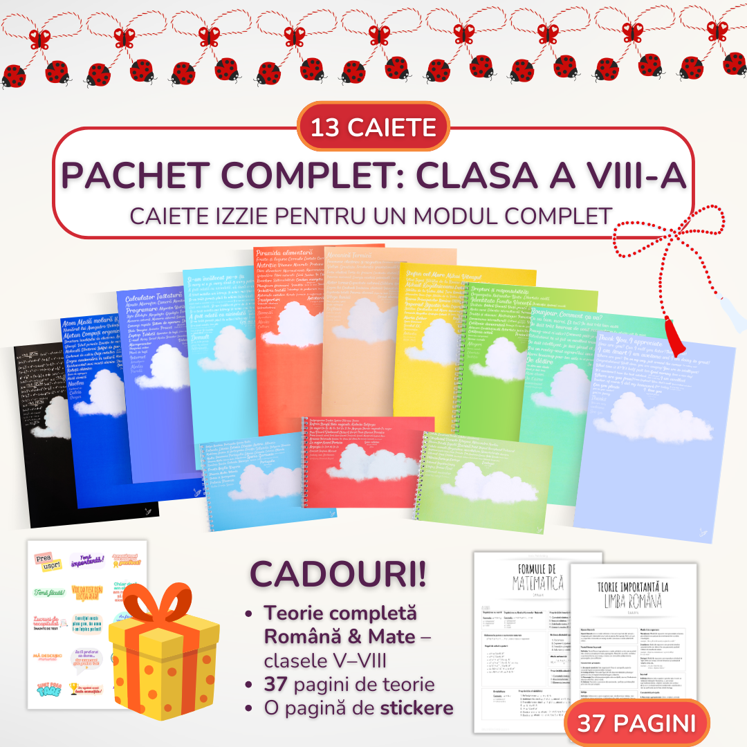 Pachet complet 13 Caiete Izzie: Clasa a VIII-a, Modulul 4