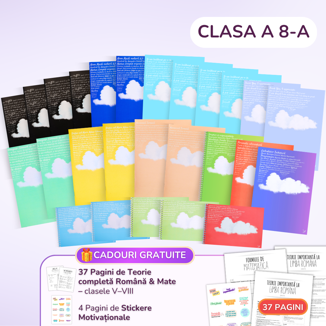 Pachet pentru Elevii Ambițioși: 28 Caiete pentru Clasa a 8-a