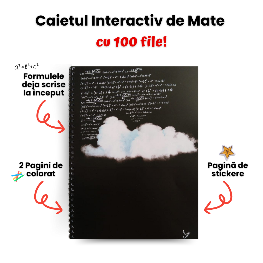 Set 2 Caiete Interactive de Mate (cu Formule) + 2 Caiete de Română