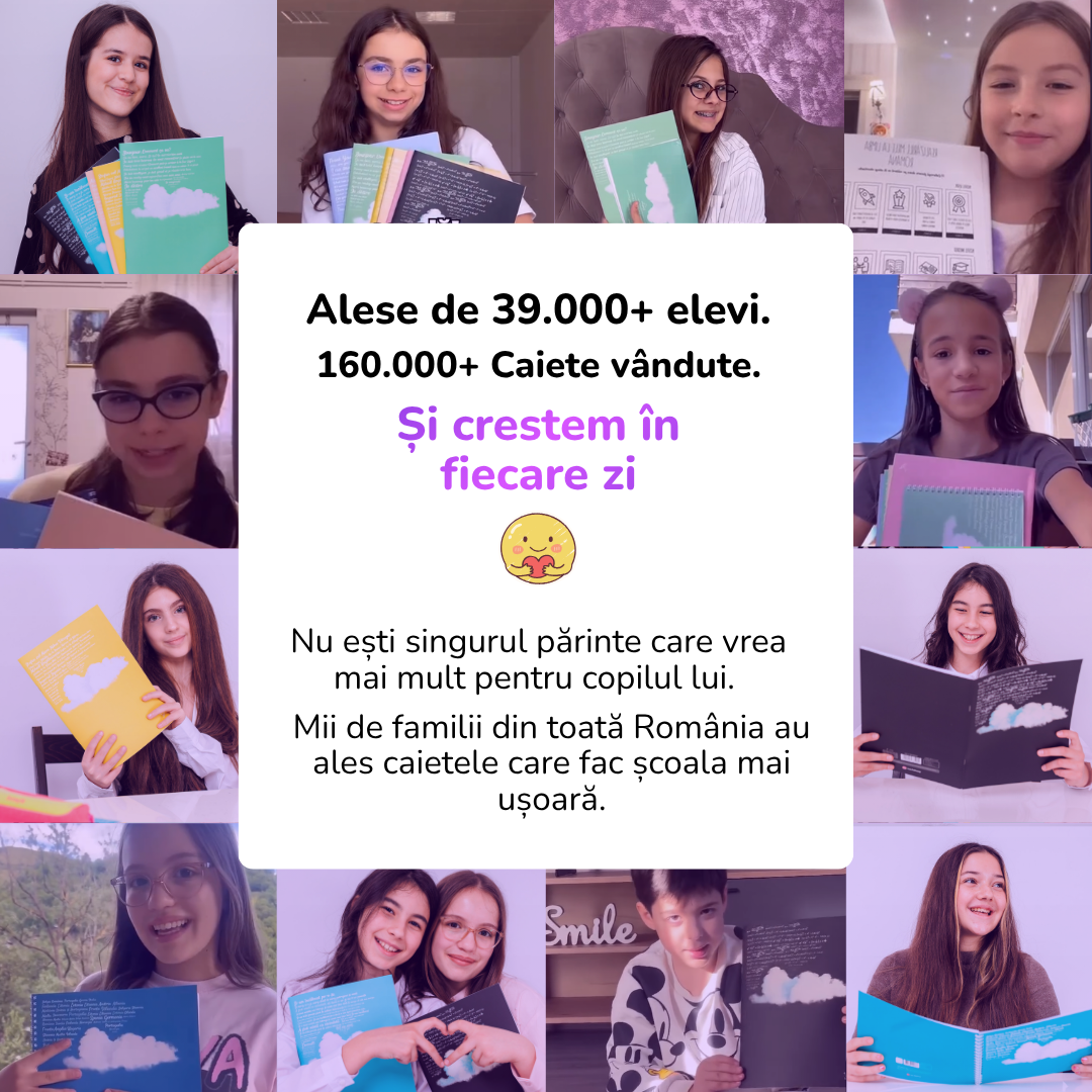 Caiet Izzie de Mate A4 (cu Formule și Stickere)