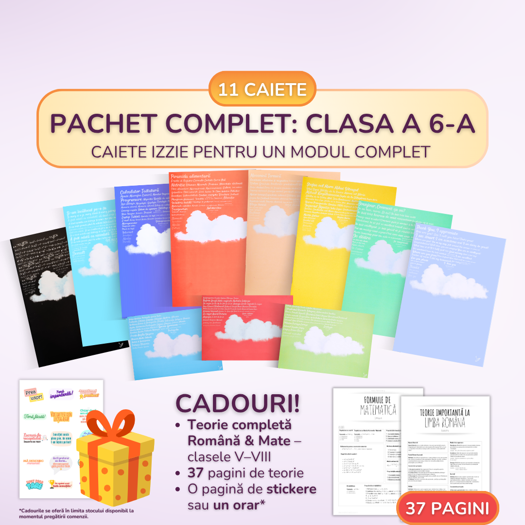 Pachet complet pentru un Modul - 11 Caiete Izzie: Clasa a 6-a, BACK TO SCHOOL 2026