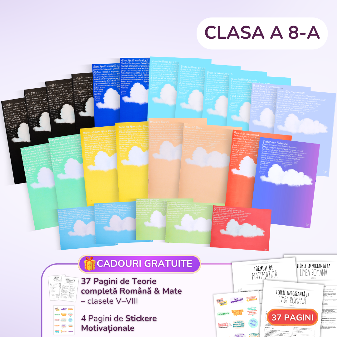 Pachet pentru Elevii Ambițioși, BACK TO SCHOOL 2026: 25 Caiete pentru Clasa a 8-a