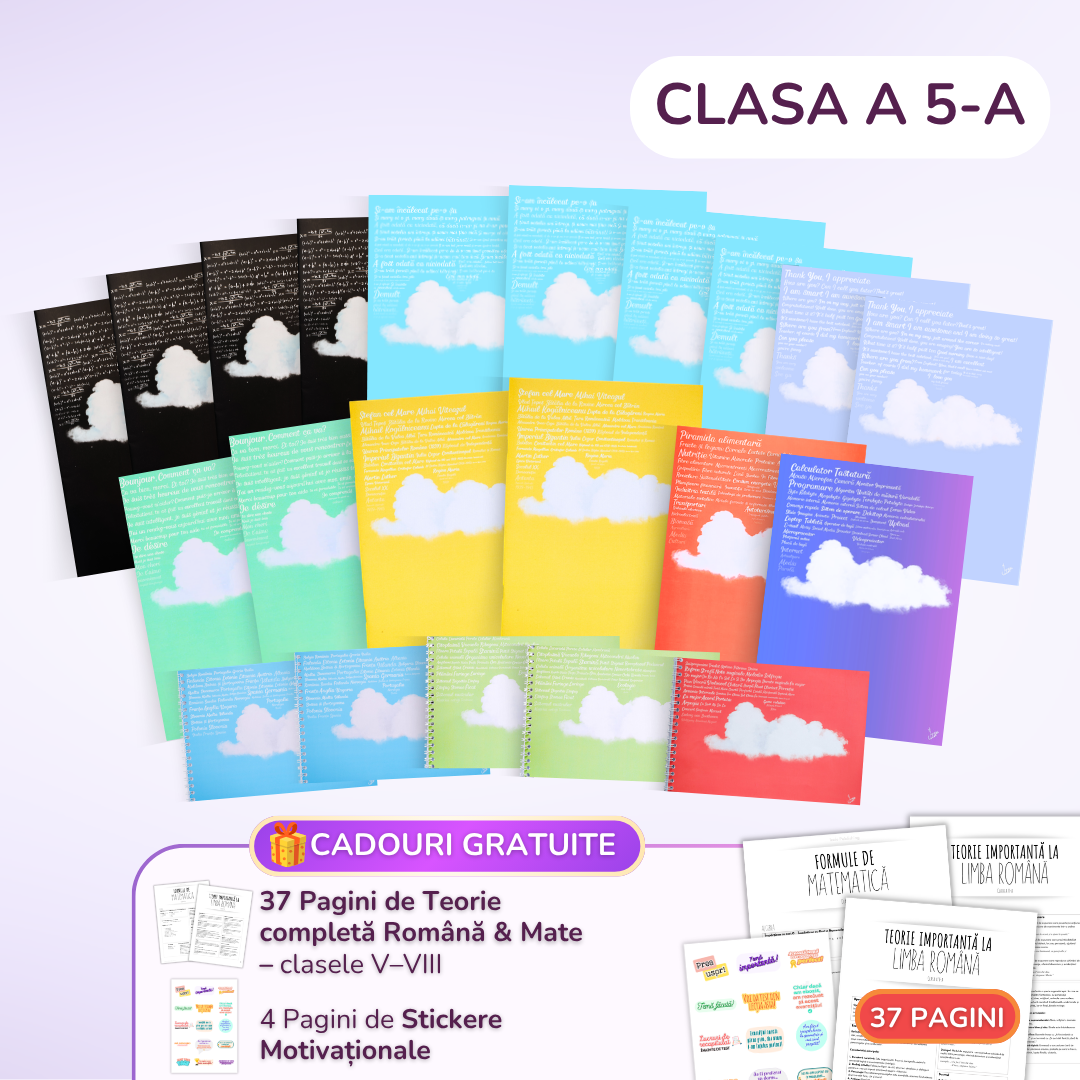 Pachet pentru Elevii Ambițioși, BACK O SCHOOL 2026: 21 Caiete pentru Clasa a 5-a