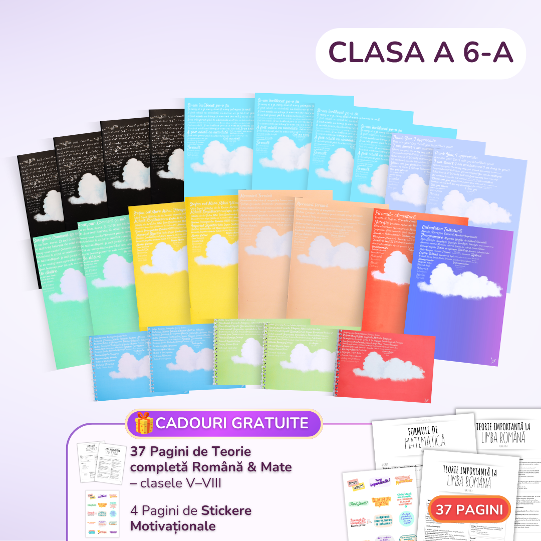 Pachet pentru Elevii Ambițioși, BACK O SCHOOL 2026: 23 Caiete pentru Clasa a 6-a