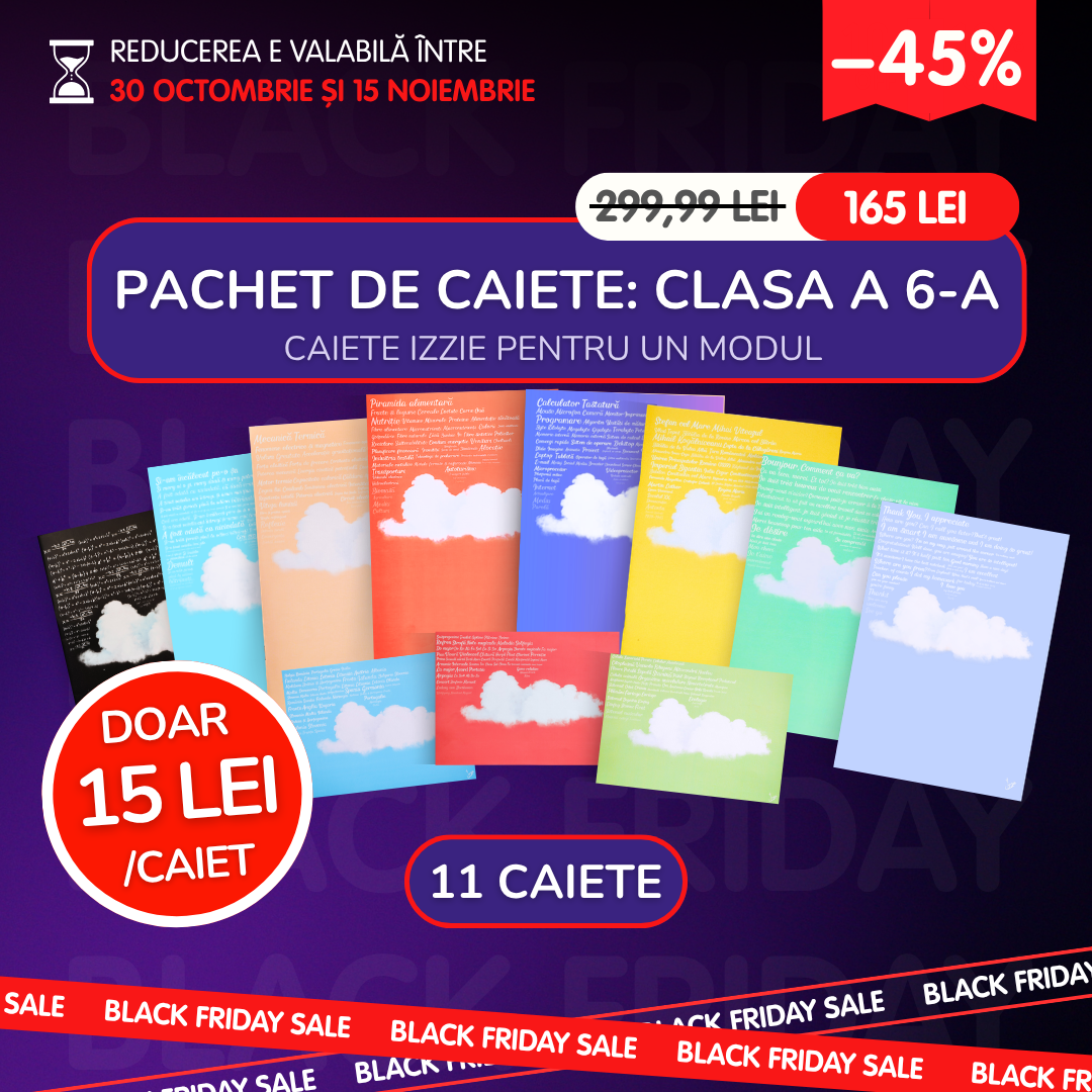 Pachet de Caiete Izzie pentru un Modul - 11 Caiete Izzie: Clasa a 6-a, BACK TO SCHOOL 2026