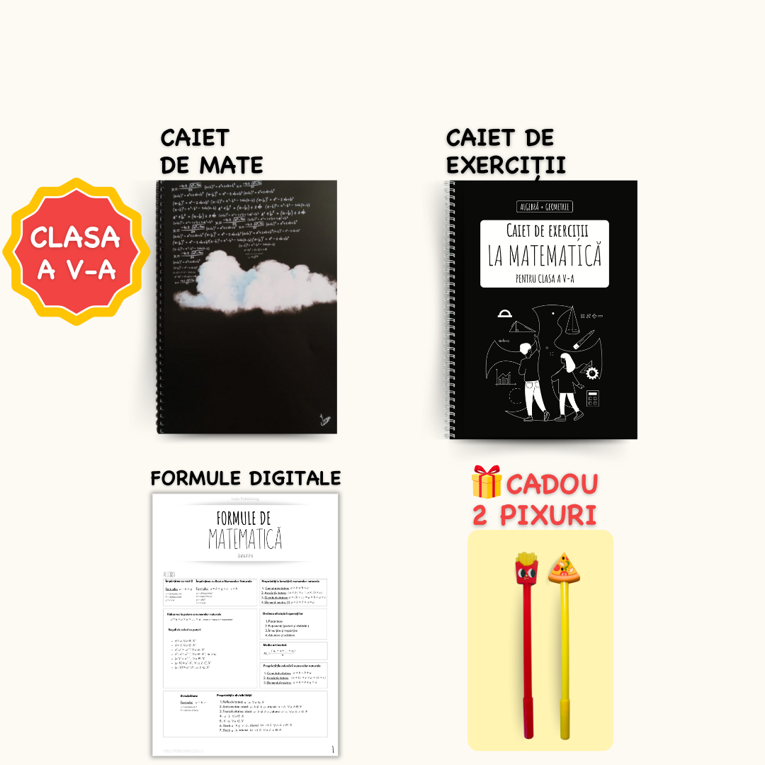 Set de vacanță cu exerciții la MATE (clasa a V-a)