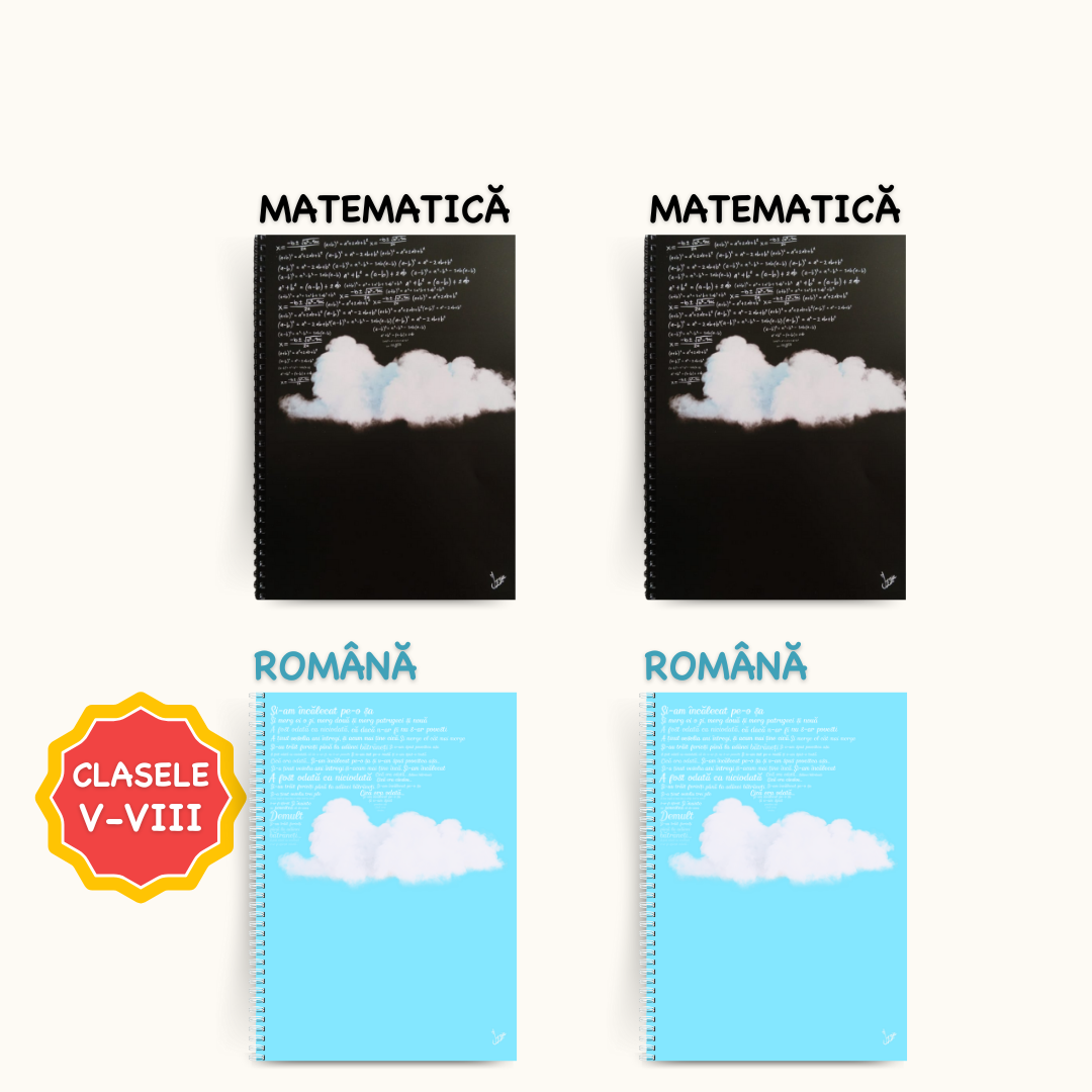 Set 2 Caiete Interactive de Mate (cu Formule) + 2 Caiete de Română