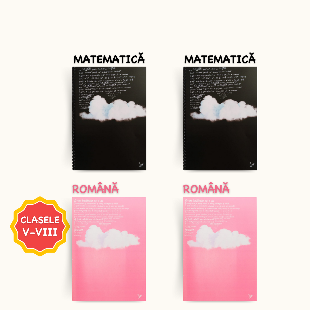 Set 2 Caiete Interactive de Mate (cu Formule) + 2 Caiete de Română